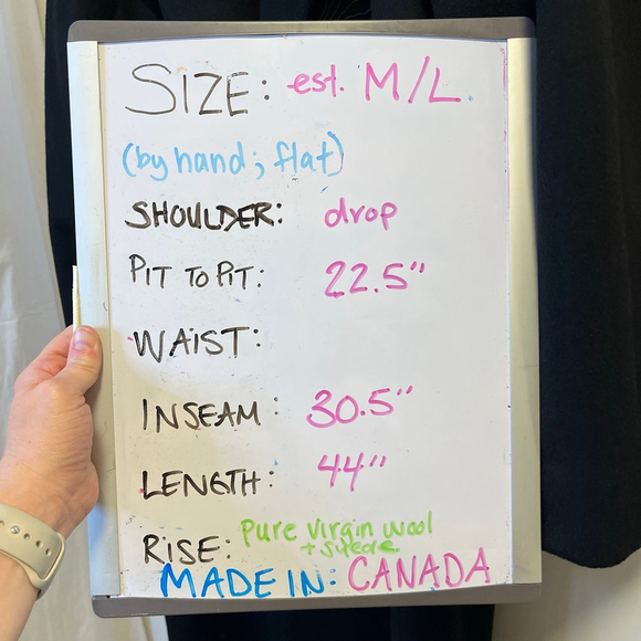 Vintage 80s Made in Canada Virgin Wool Coat Suede Appliqué Floral Cord Bead M/L - Picture 12 of 13